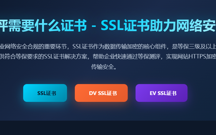 等保测评SSL证书_网络安全等级保护证书_HTTPS加密证书_数据传输安全_企业合规证书申请平台